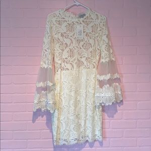 ASOS White Mini Long Sleeve Dress NWB